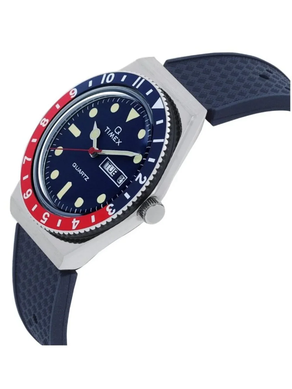 NWT Timex Q Quartz Blue Dial Pepsi Bezel Men's Watch TW2V32100